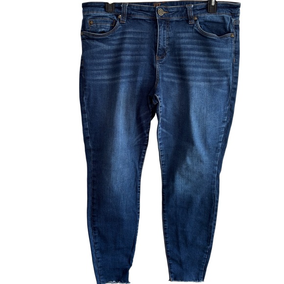 KUT From The Kloth Womens Jeans Carlo Ankle Skinny Raw Hem Size 16 Stretch Denim - Picture 1 of 15
